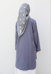 Mahdia Linen Top (Blue Grey)