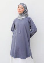 Load image into Gallery viewer, Mahdia Linen Top (Blue Grey)
