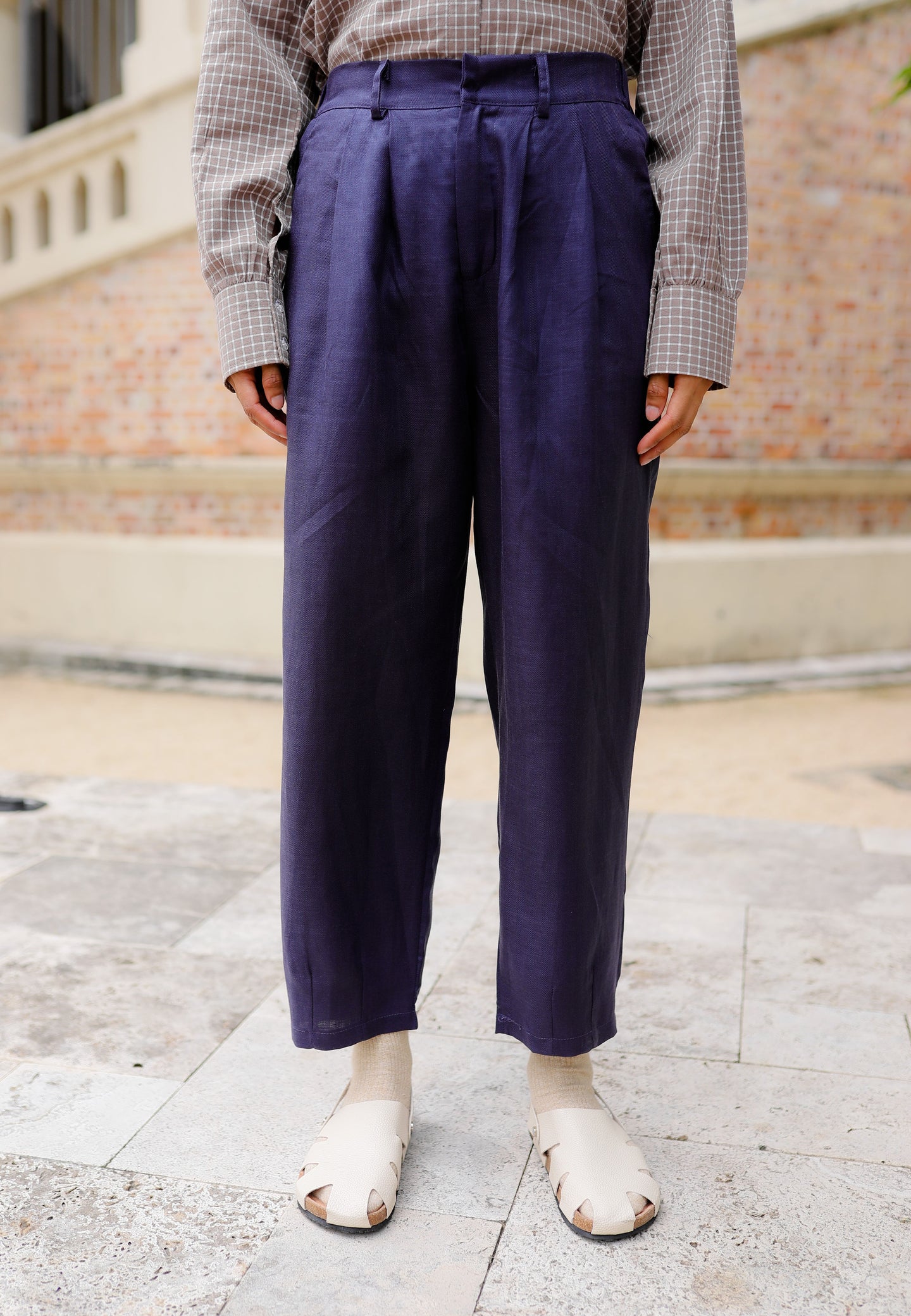 Luna Linen Pants (Midnight Blue)