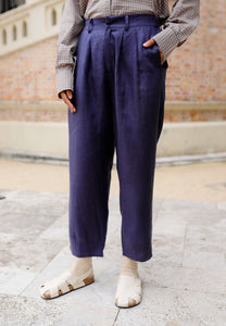 Luna Linen Pants (Midnight Blue)