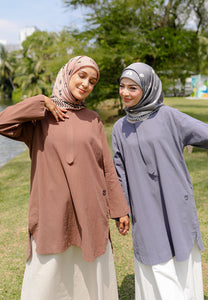Mahdia Linen Top (Walnut)