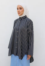 Load image into Gallery viewer, Naina Stripe Top (Blue-Black)