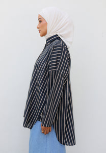 Naina Stripe Top (Blue-Black)