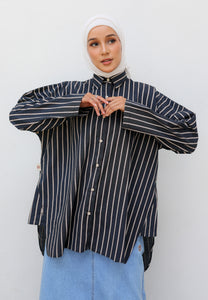Naina Stripe Top (Blue-Black)