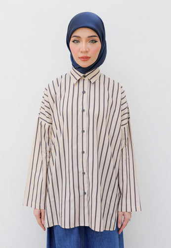 Naina Stripe Top (Nude Grey)