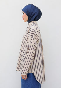 Naina Stripe Top (Nude Grey)