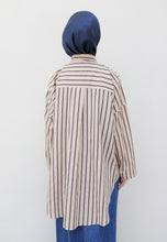 Load image into Gallery viewer, Naina Stripe Top (Nude Grey)