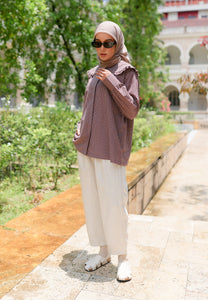 Myra Checkered Top (Dusty Brown)