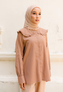 Myra Checkered Top (Brown)