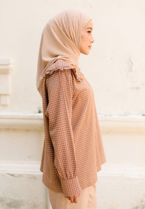 Myra Checkered Top (Brown)