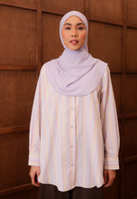 Load image into Gallery viewer, Nouf Stripe Top (Purple Brown)