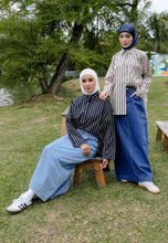 Load image into Gallery viewer, Naina Stripe Top (Nude Grey)