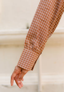 Myra Checkered Top (Brown)