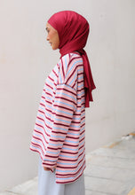Load image into Gallery viewer, Yara 3D Stripe T-Shirt (Red)