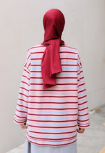 Load image into Gallery viewer, Yara 3D Stripe T-Shirt (Red)