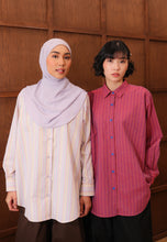 Load image into Gallery viewer, Nouf Stripe Top (Purple Brown)