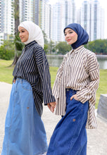 Load image into Gallery viewer, Naina Stripe Top (Nude Grey)