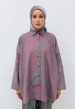 Load image into Gallery viewer, Naina Stripe Top (Grey Red)