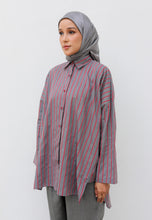 Load image into Gallery viewer, Naina Stripe Top (Grey Red)