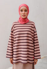 Load image into Gallery viewer, Yara 3D Stripe T-Shirt (Peach Pink)