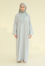 Load image into Gallery viewer, Anbar Sulaman Kaftan (Soft Grey)