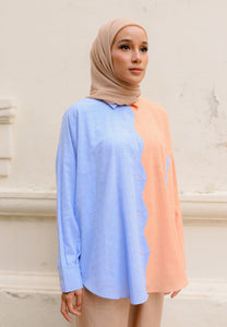 Daena Pastel Top (Blue Orange)