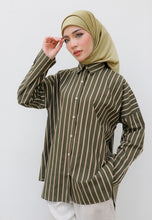 Load image into Gallery viewer, Naina Stripe Top (Moss Green)