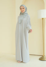 Load image into Gallery viewer, Anbar Sulaman Kaftan (Soft Grey)