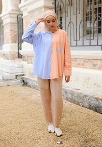 Daena Pastel Top (Blue Orange)