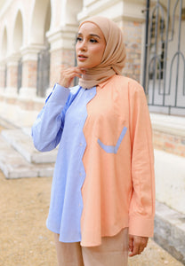 Daena Pastel Top (Blue Orange)