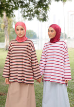 Load image into Gallery viewer, Yara 3D Stripe T-Shirt (Red)
