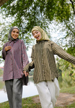 Load image into Gallery viewer, Naina Stripe Top (Moss Green)