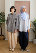 Load image into Gallery viewer, Nouf Stripe Top (Grey Brown)