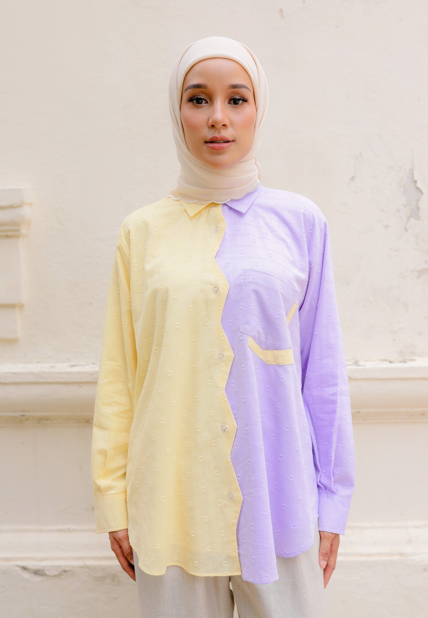 Daena Pastel Top (Yellow Purple)