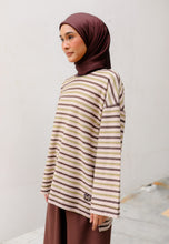 Load image into Gallery viewer, Yara 3D Stripe T-Shirt (Coffee)