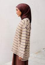 Load image into Gallery viewer, Yara 3D Stripe T-Shirt (Coffee)