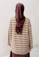 Load image into Gallery viewer, Yara 3D Stripe T-Shirt (Coffee)