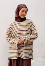 Load image into Gallery viewer, Yara 3D Stripe T-Shirt (Coffee)