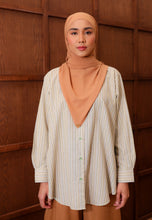 Load image into Gallery viewer, Nouf Stripe Top (Mustard Green)