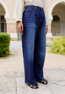 Xena Wide Jeans (Washed Deep Blue)