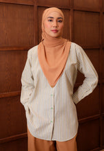 Load image into Gallery viewer, Nouf Stripe Top (Mustard Green)