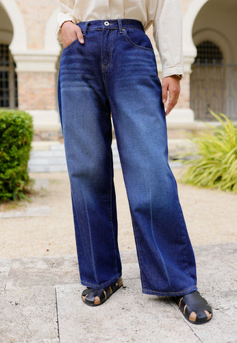 Xena Wide Jeans (Washed Deep Blue)