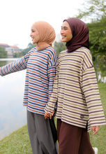 Load image into Gallery viewer, Yara 3D Stripe T-Shirt (Coffee)