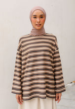 Load image into Gallery viewer, Yara 3D Stripe T-Shirt (Brown)