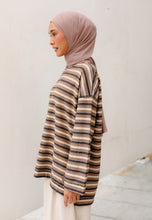 Load image into Gallery viewer, Yara 3D Stripe T-Shirt (Brown)