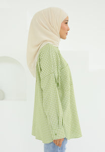 Deena Checkered Top (Apple Green)