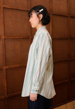 Load image into Gallery viewer, Nouf Stripe Top (Cream Green)