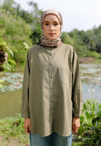 Hessa Linen Top (Olive Green)