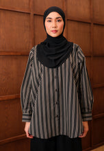 Load image into Gallery viewer, Nouf Stripe Top (Black)
