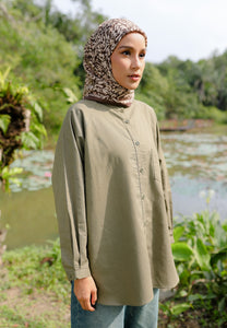 Hessa Linen Top (Olive Green)